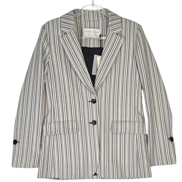 Proenza Schouler White Label Striped Suiting Unconstructed Blazer  4 NEW - Picture 1 of 11